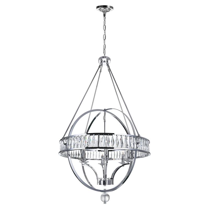 CWI Lighting Arkansas 6 Light Traditional Metal Chandelier in Chrome