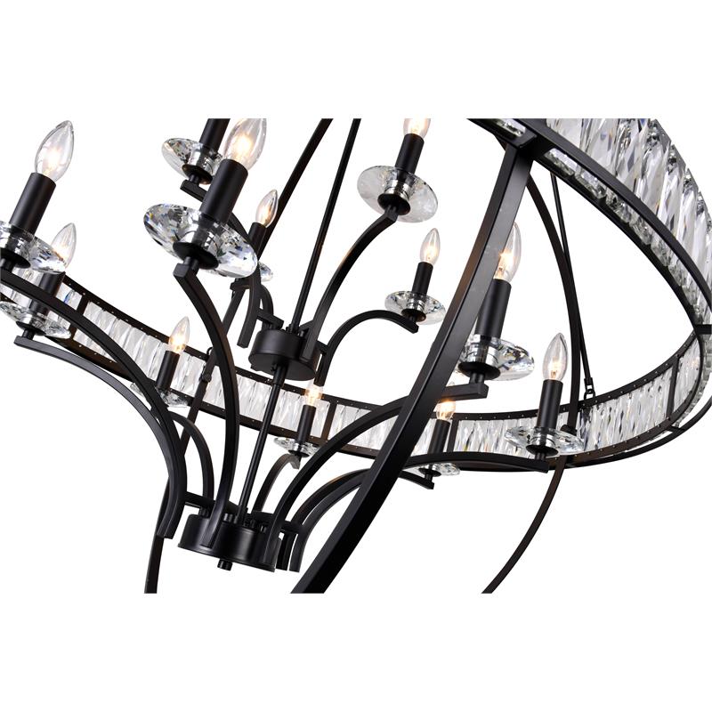 CWI Lighting Arkansas 12 Light Traditional Metal Chandelier in Black