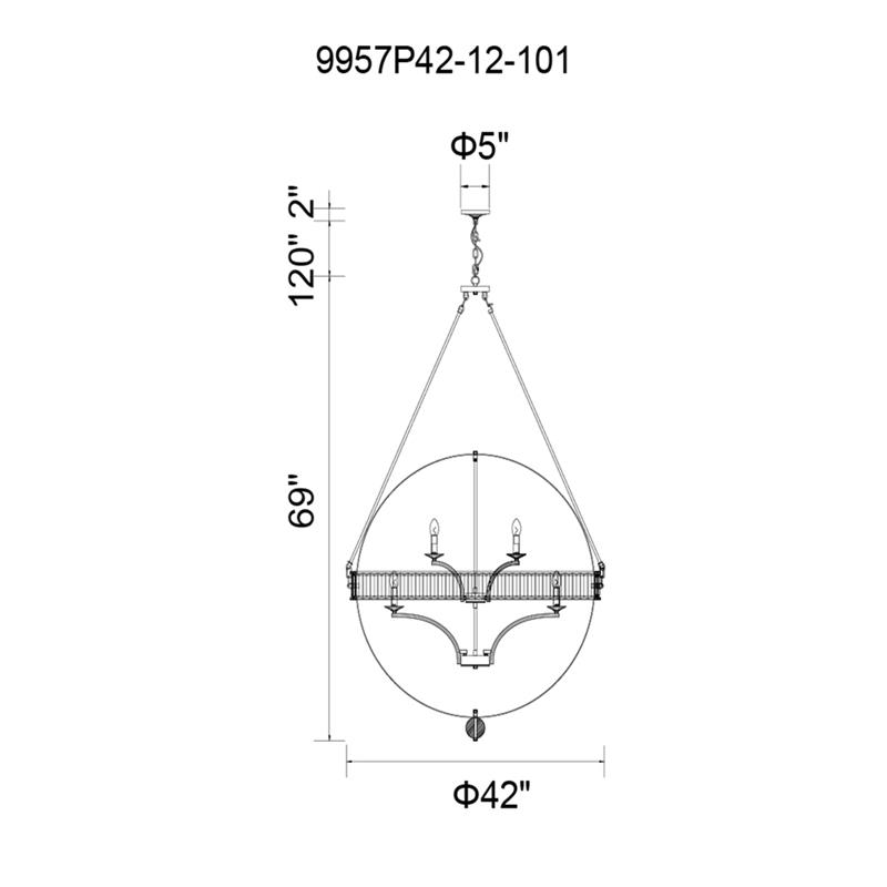 CWI Lighting Arkansas 12 Light Traditional Metal Chandelier in Black