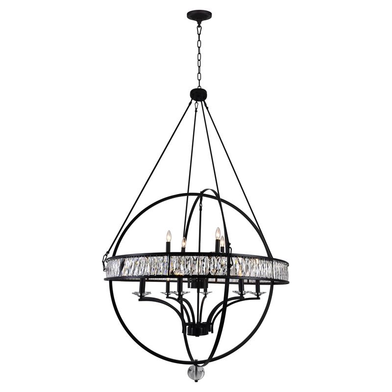 CWI Lighting Arkansas 12 Light Traditional Metal Chandelier in Black