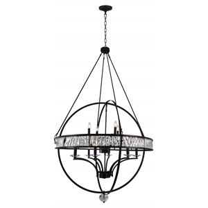 CWI Lighting Arkansas 12 Light Traditional Metal Chandelier in Black