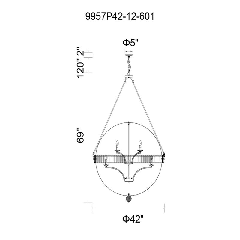 CWI Lighting Arkansas 12 Light Traditional Metal Chandelier in Chrome