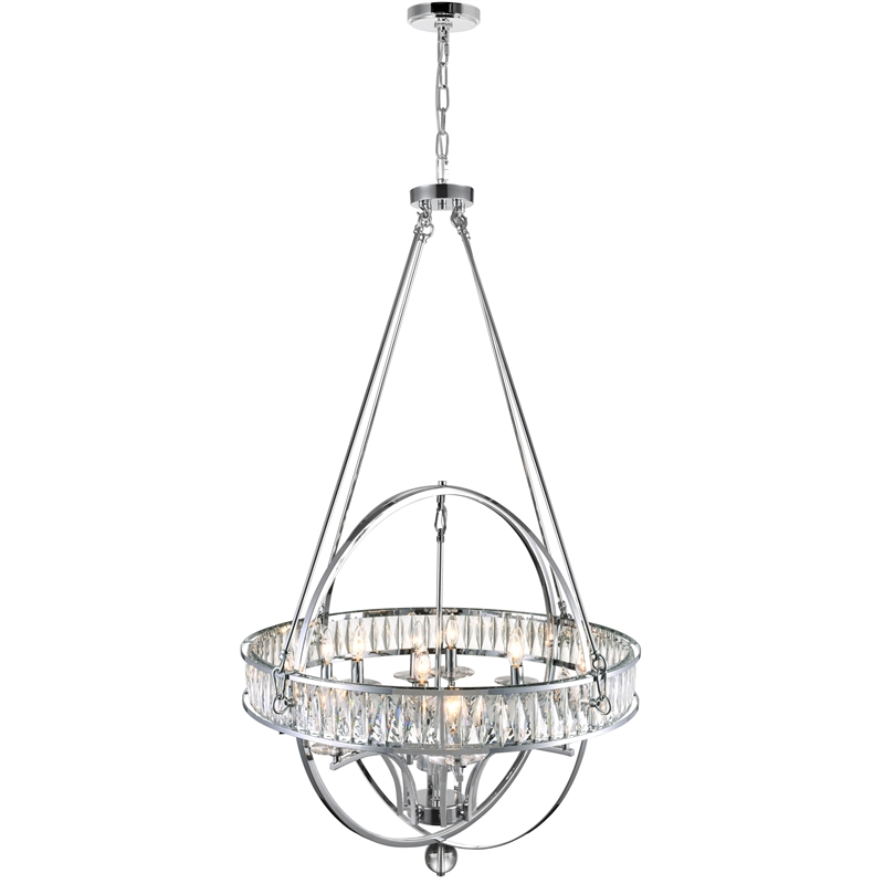 CWI Lighting Arkansas 12 Light Traditional Metal Chandelier in Chrome