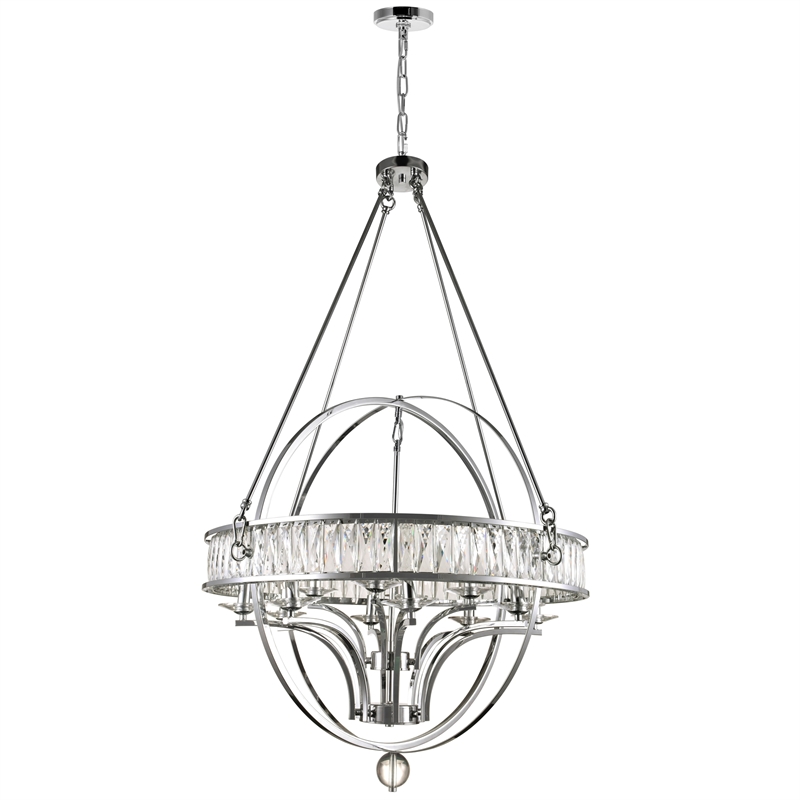 CWI Lighting Arkansas 12 Light Traditional Metal Chandelier in Chrome