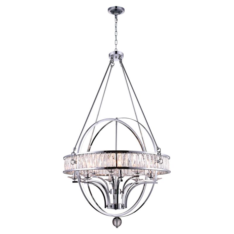 CWI Lighting Arkansas 12 Light Traditional Metal Chandelier in Chrome