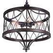 CWI Lighting Amazon 5 Light Drum Shade Metal Chandelier in Black