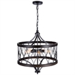 CWI Lighting Amazon 5 Light Drum Shade Metal Chandelier in Black