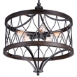 CWI Lighting Amazon 5 Light Drum Shade Metal Chandelier in Black
