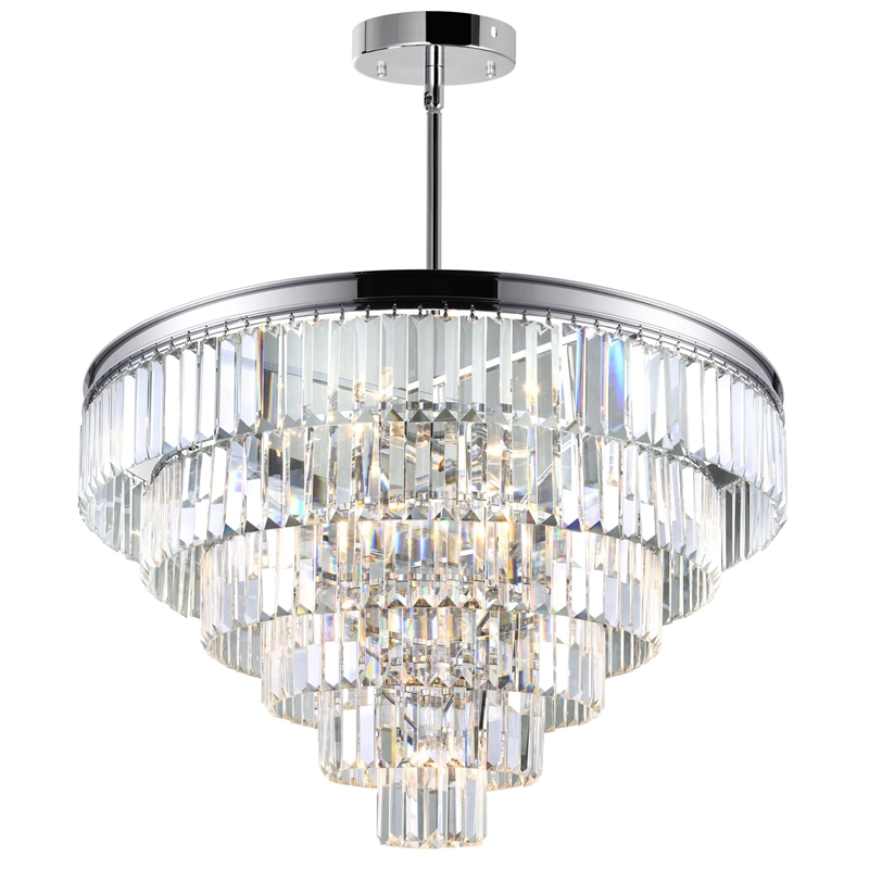 CWI Lighting Weiss 5 Light Down Transitional Metal Mini Chandelier in Chrome