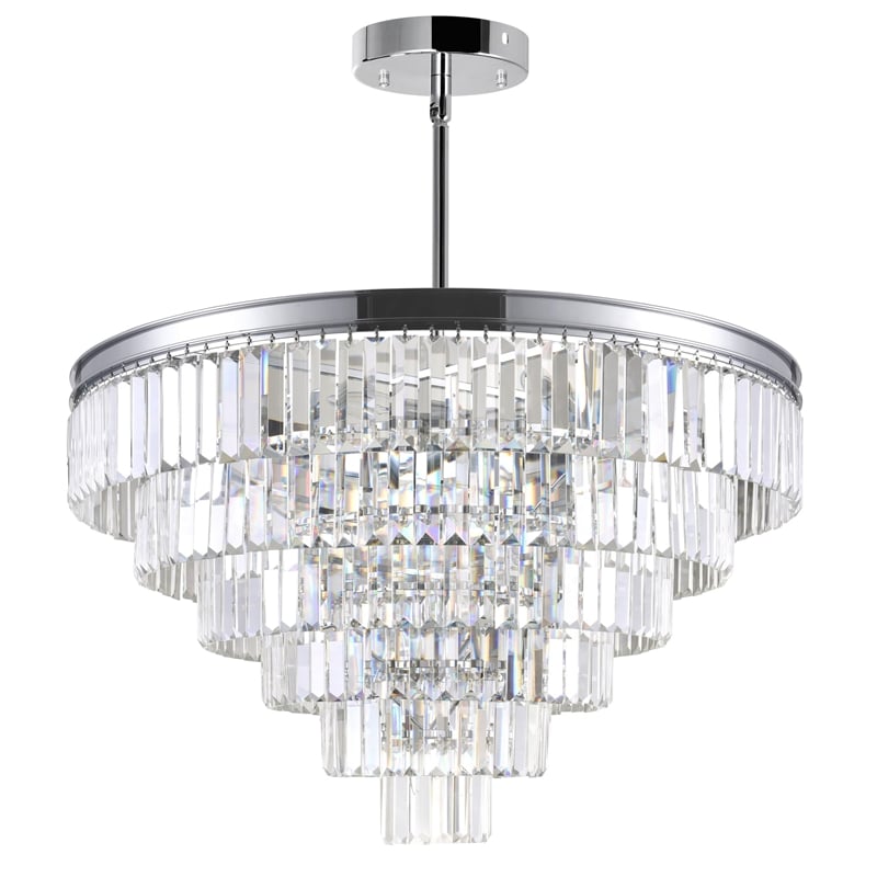 CWI Lighting Weiss 5 Light Down Transitional Metal Mini Chandelier in Chrome