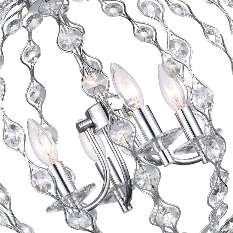 CWI Lighting Esia 4 Light Traditional Metal Chandelier in Chrome