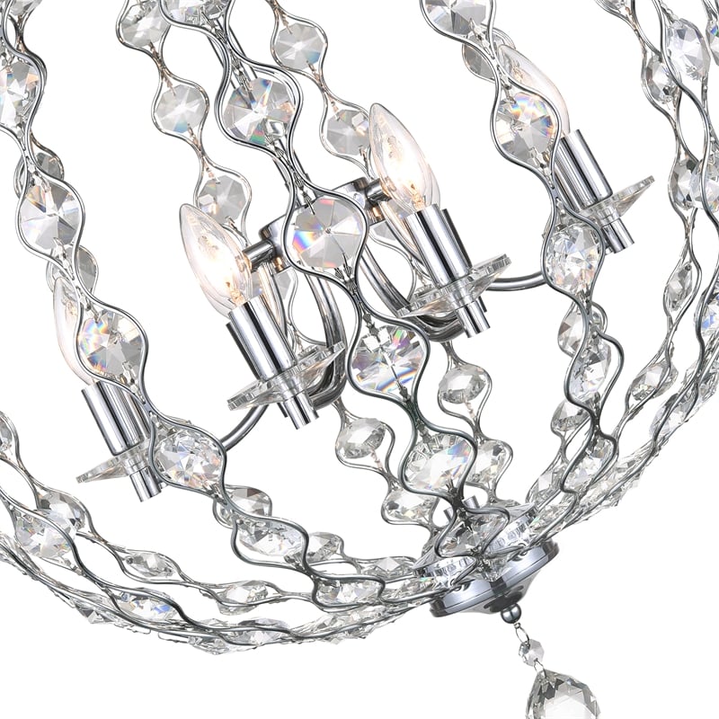 CWI Lighting Esia 8 Light Traditional Metal Chandelier in Chrome