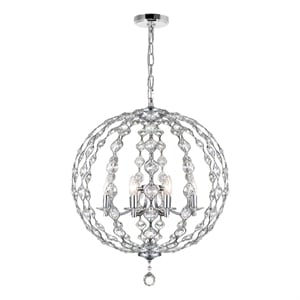 CWI Lighting Esia 8 Light Traditional Metal Chandelier in Chrome