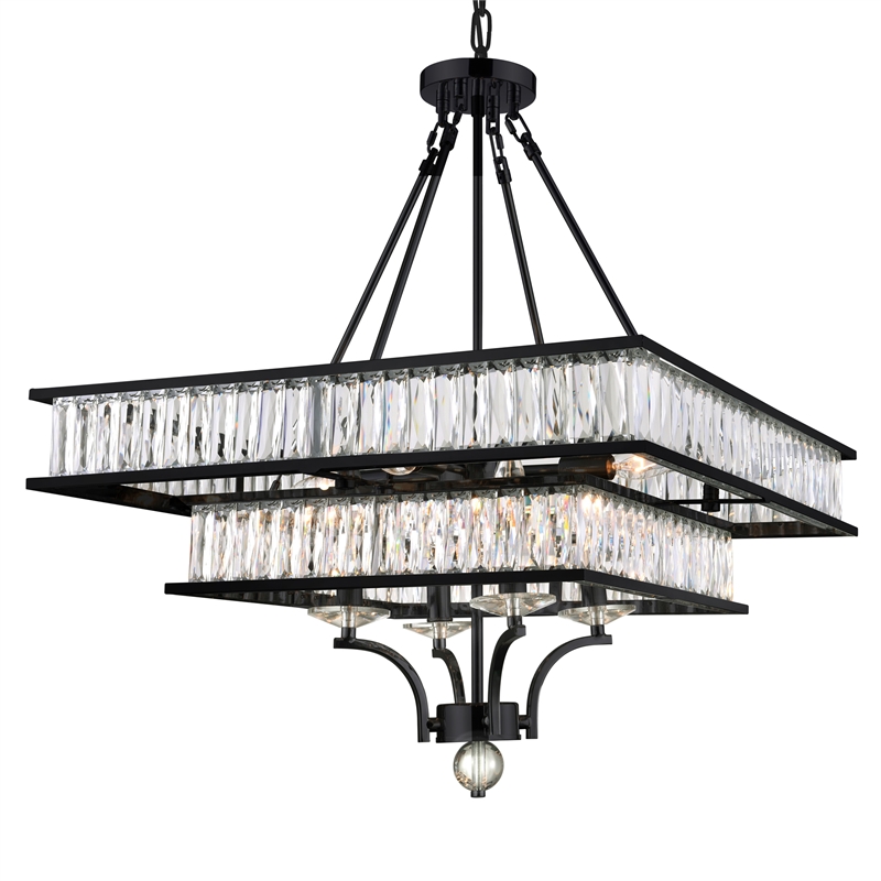 CWI Lighting Shalia 8 Light Traditional Metal Chandelier in Black