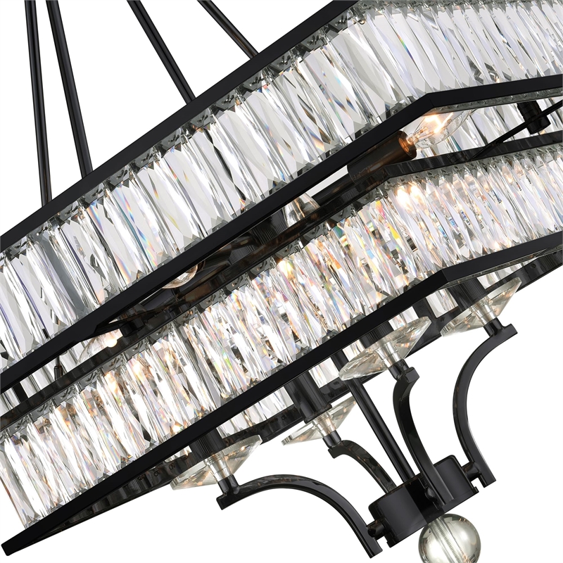 CWI Lighting Shalia 8 Light Traditional Metal Chandelier in Black