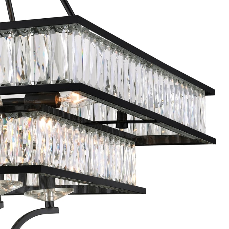 CWI Lighting Shalia 8 Light Traditional Metal Chandelier in Black