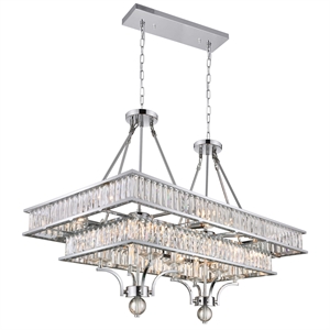 CWI Lighting Shalia 16 Light Traditional Metal Island Chandelier in Chrome