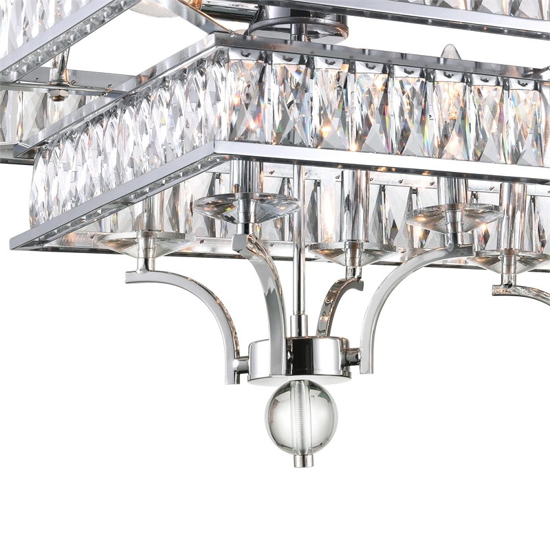 CWI Lighting Shalia 16 Light Traditional Metal Island Chandelier in Chrome