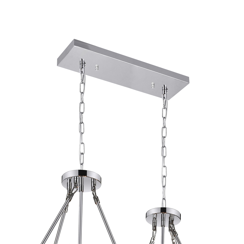 CWI Lighting Shalia 16 Light Traditional Metal Island Chandelier in Chrome