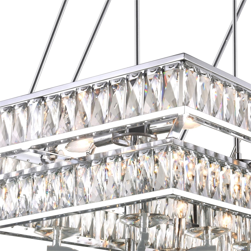 CWI Lighting Shalia 20 Light Traditional Metal Island Chandelier in Chrome