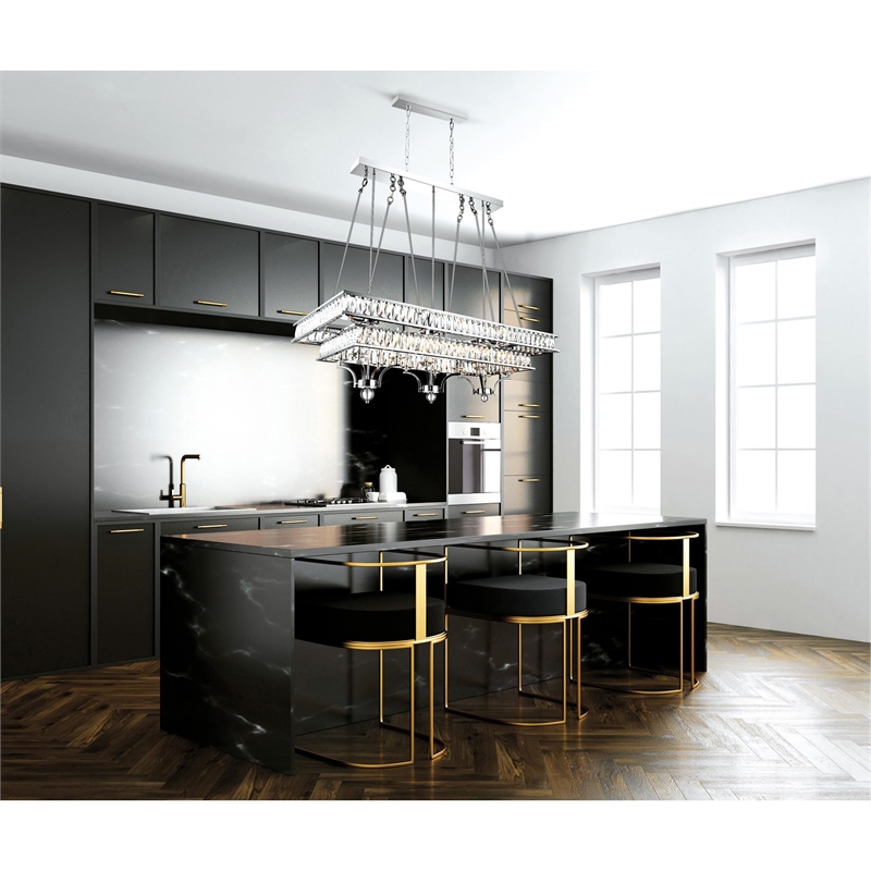 CWI Lighting Shalia 20 Light Traditional Metal Island Chandelier in Chrome
