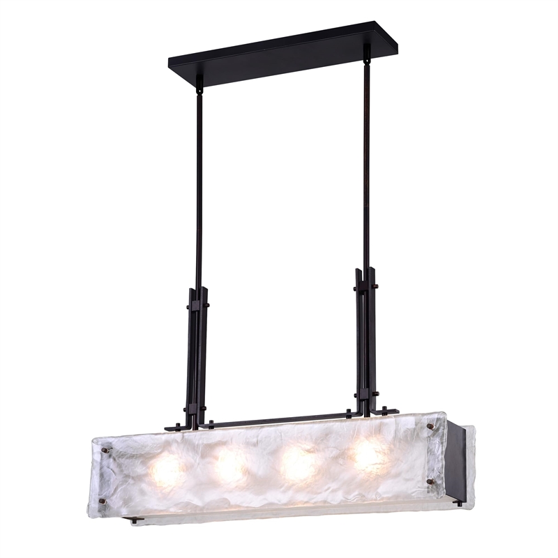 CWI Lighting Assunta 4 Light Contemporary Metal Chandelier in Black
