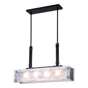 CWI Lighting Assunta 4 Light Contemporary Metal Chandelier in Black