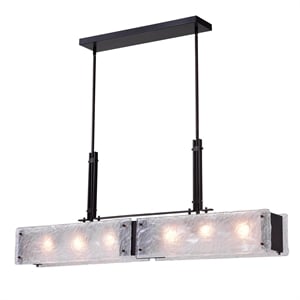 CWI Lighting Assunta 6 Light Contemporary Metal Chandelier in Black