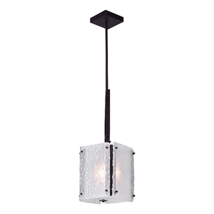 CWI Lighting Assunta 1 Light Contemporary Metal Pendant in Black