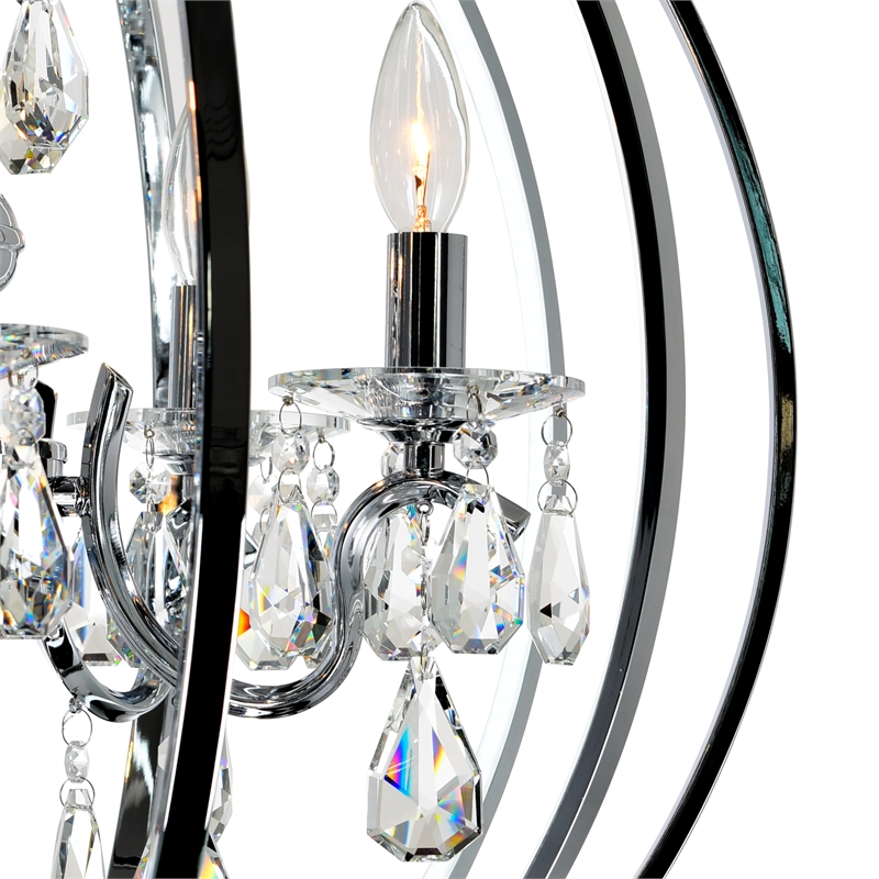 CWI Lighting Abia 5 Light Up Contemporary Metal Chandelier in Chrome
