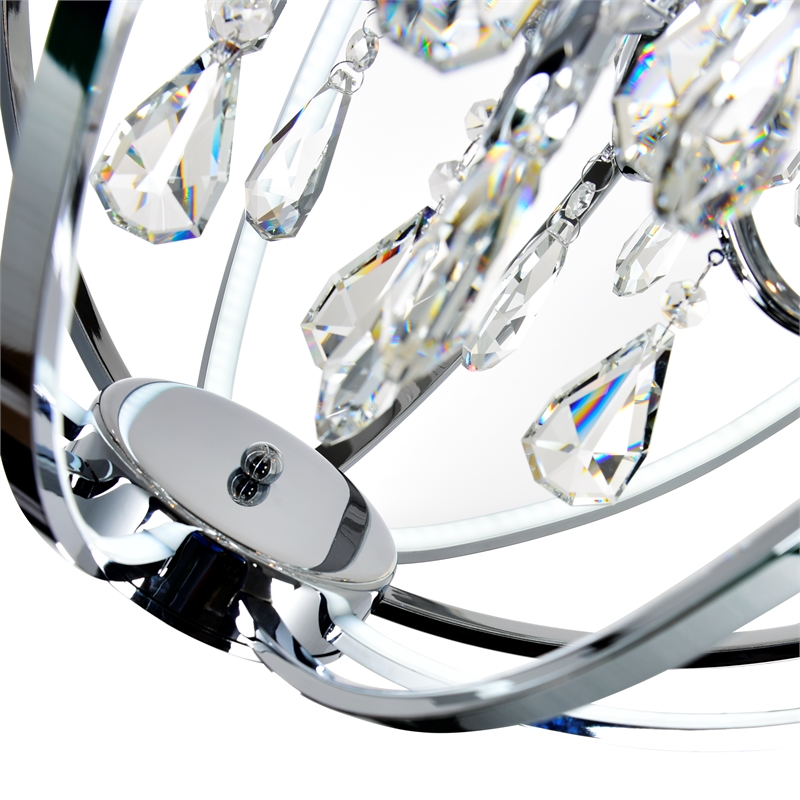 CWI Lighting Abia 5 Light Up Contemporary Metal Chandelier in Chrome