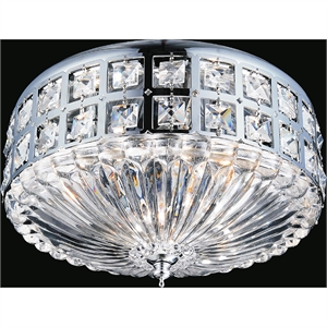 CWI Lighting Bloome 4 Light Contemporary Metal Bowl Flush Mount in Chrome
