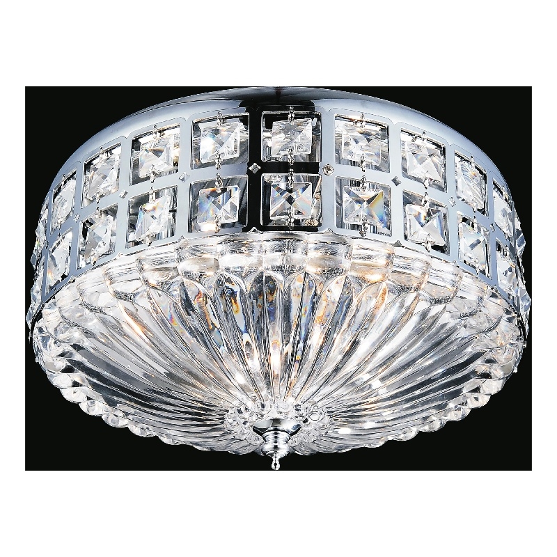 CWI Lighting Bloome 4 Light Contemporary Metal Bowl Flush Mount in Chrome