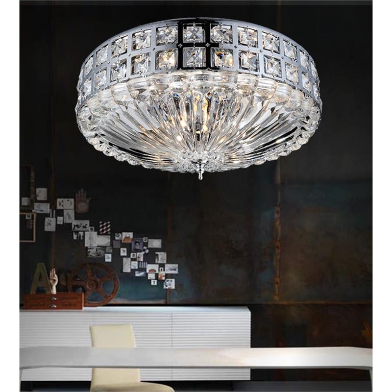 CWI Lighting Bloome 6 Light Contemporary Metal Bowl Flush Mount in Chrome