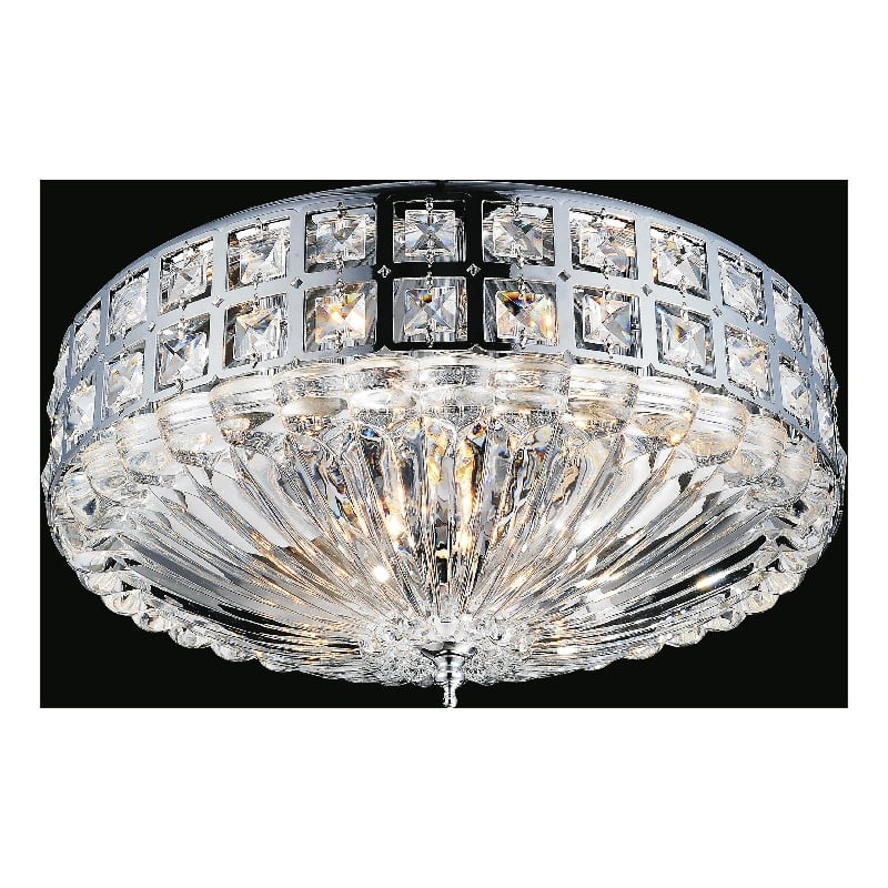 CWI Lighting Bloome 6 Light Contemporary Metal Bowl Flush Mount in Chrome