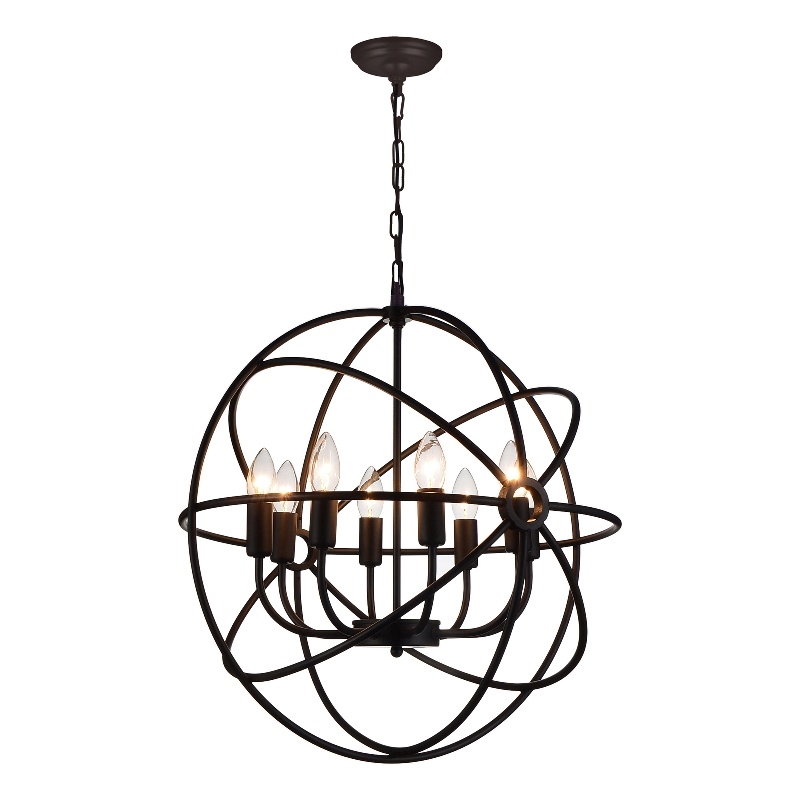 CWI Lighting Arza 8 Light Up Farmhouse Metal Chandelier in Brown
