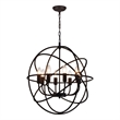 CWI Lighting Arza 8 Light Up Farmhouse Metal Chandelier in Brown