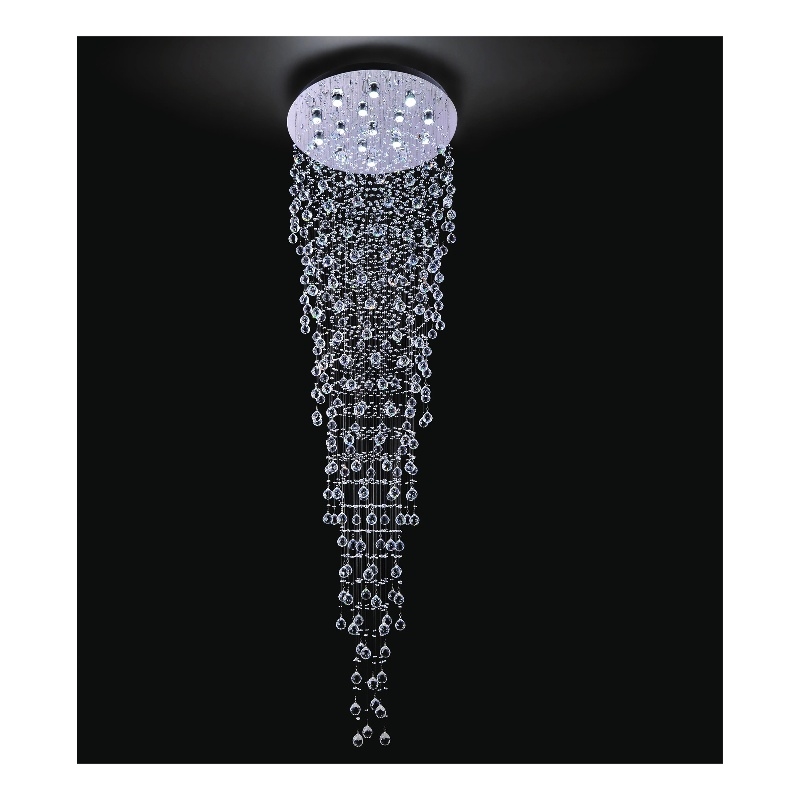 CWI Lighting Rain Drop16 Light Metal Indoor Flush Mount in Chrome