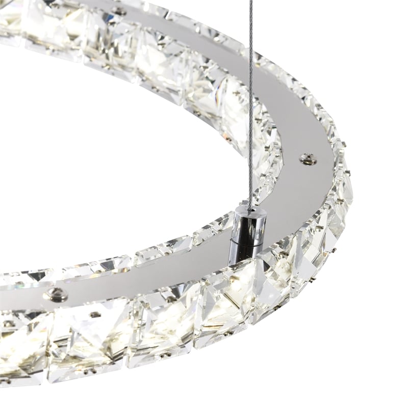 CWI Lighting Ring Transitional Metal LED Chandelier in Chrome