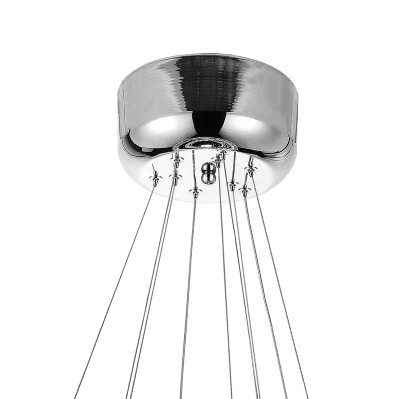 CWI Lighting Ring Transitional Metal LED Chandelier in Chrome