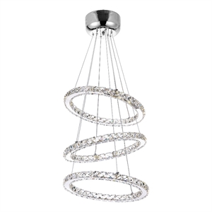 CWI Lighting Ring Transitional Metal LED Chandelier in Chrome