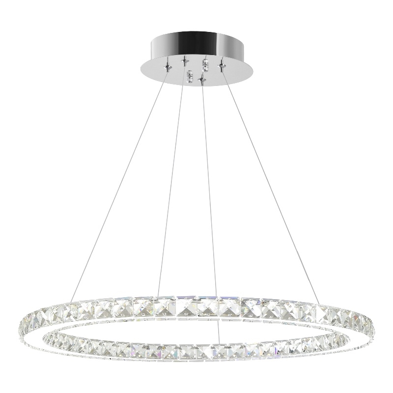 CWI Lighting Ring 1 Light Integrated LED Metal Chandelier in Chrome