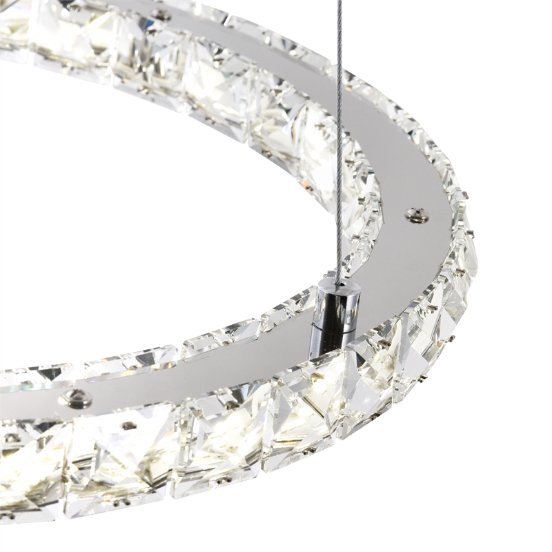 CWI Lighting Ring 1 Light Integrated LED Metal Chandelier in Chrome