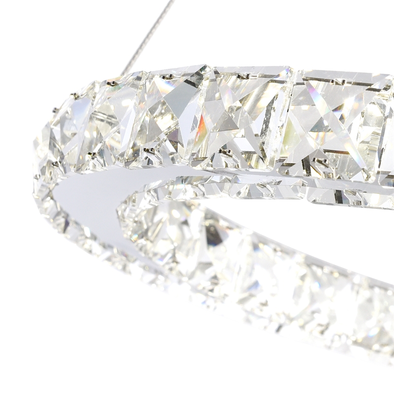 CWI Lighting Ring 1 Light Integrated LED Metal Chandelier in Chrome