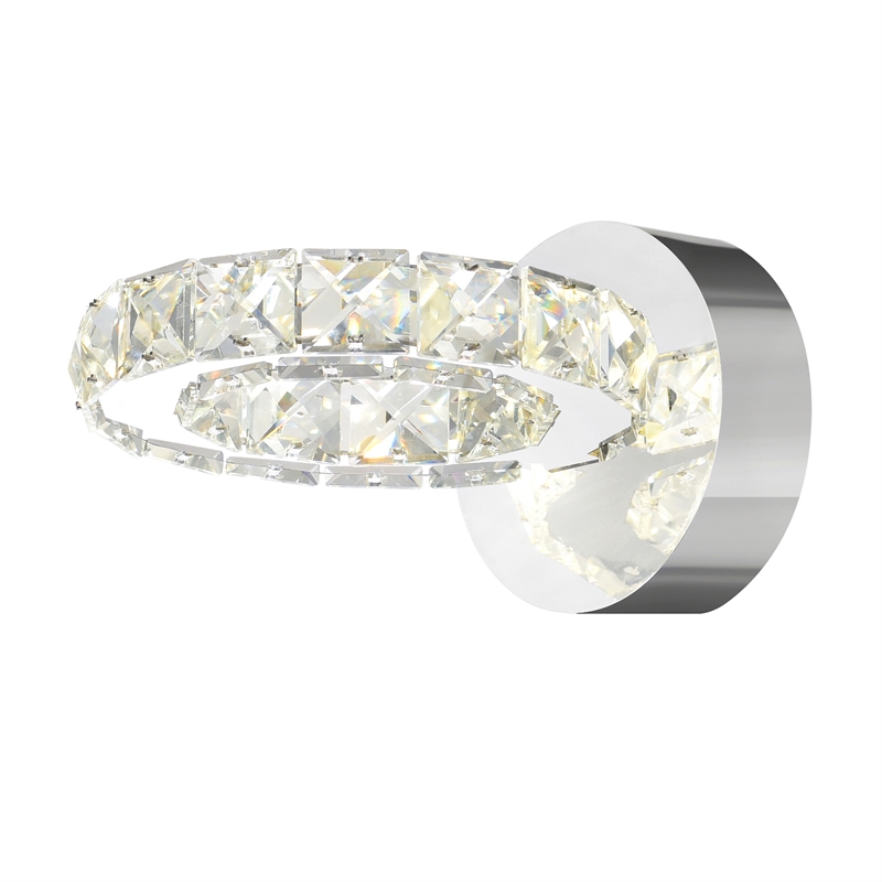 CWI Lighting Ring Transitional Metal LED Wall Sconce in Chrome