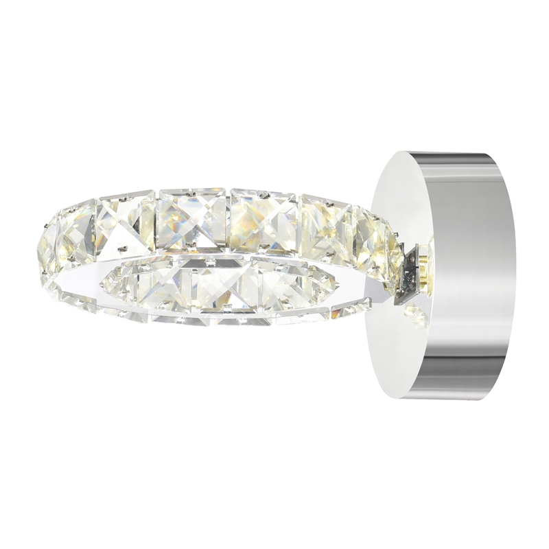 CWI Lighting Ring Transitional Metal LED Wall Sconce in Chrome