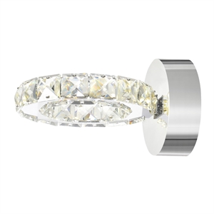 CWI Lighting Ring Transitional Metal LED Wall Sconce in Chrome