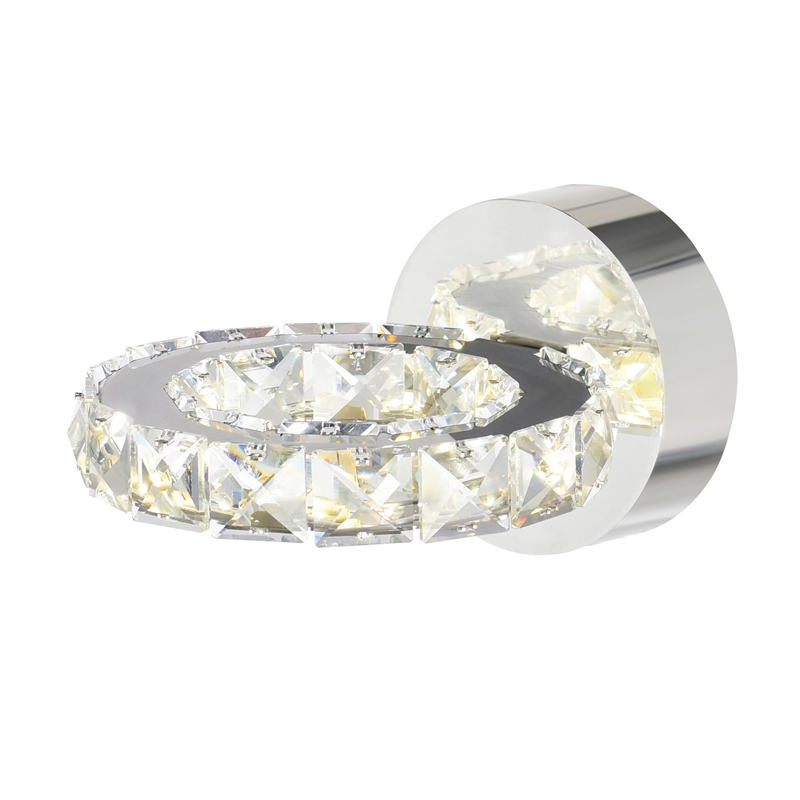 CWI Lighting Ring Transitional Metal LED Wall Sconce in Chrome