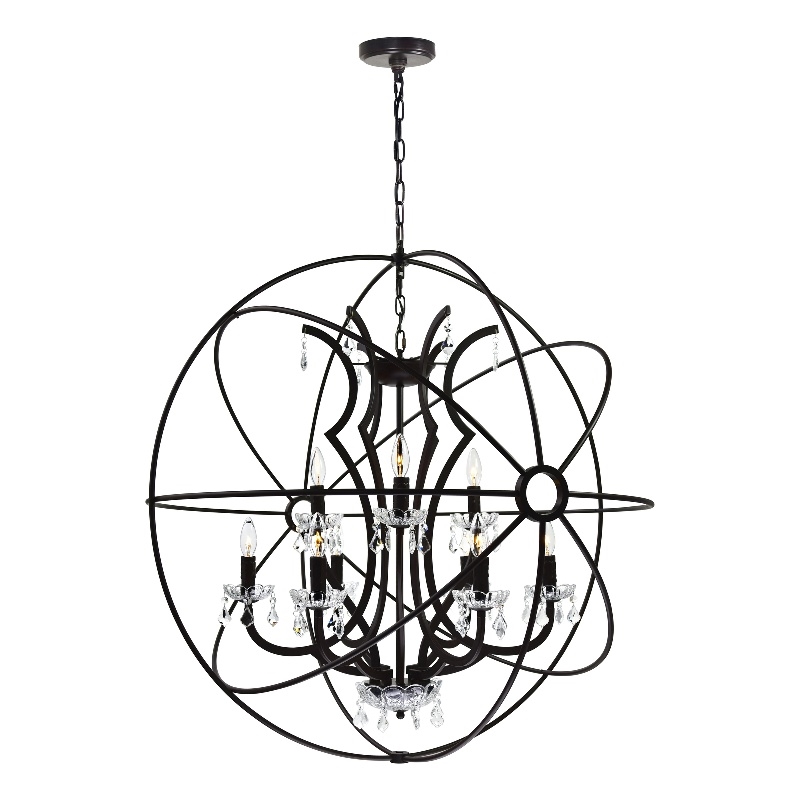 CWI Lighting Campechia 12 Light Up Farmhouse Metal Chandelier in Brown