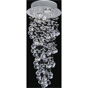 CWI Lighting Double Spiral 2 Light Metal Flush Mount in Chrome